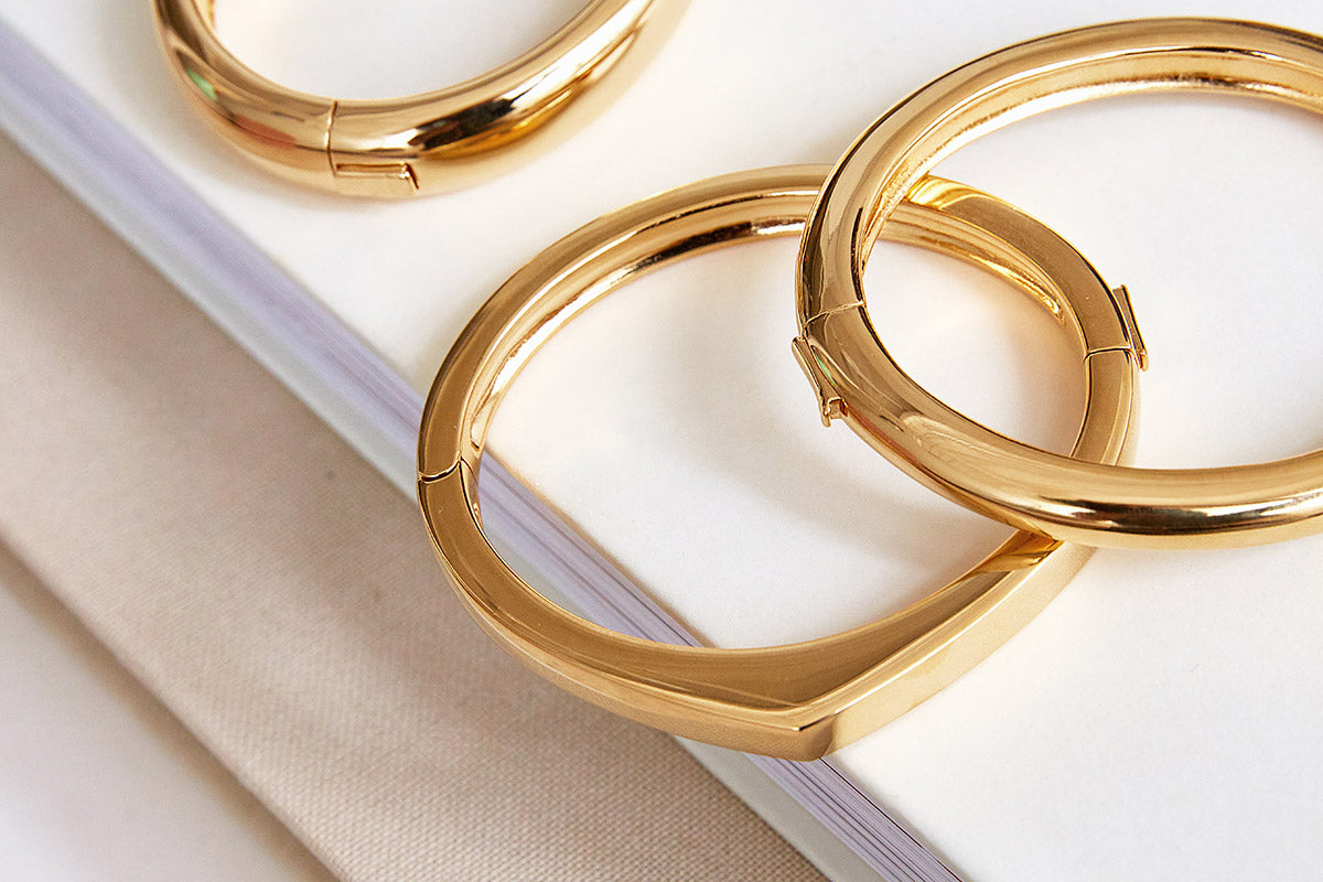 Gold bangles indistinguishable from solid gold.