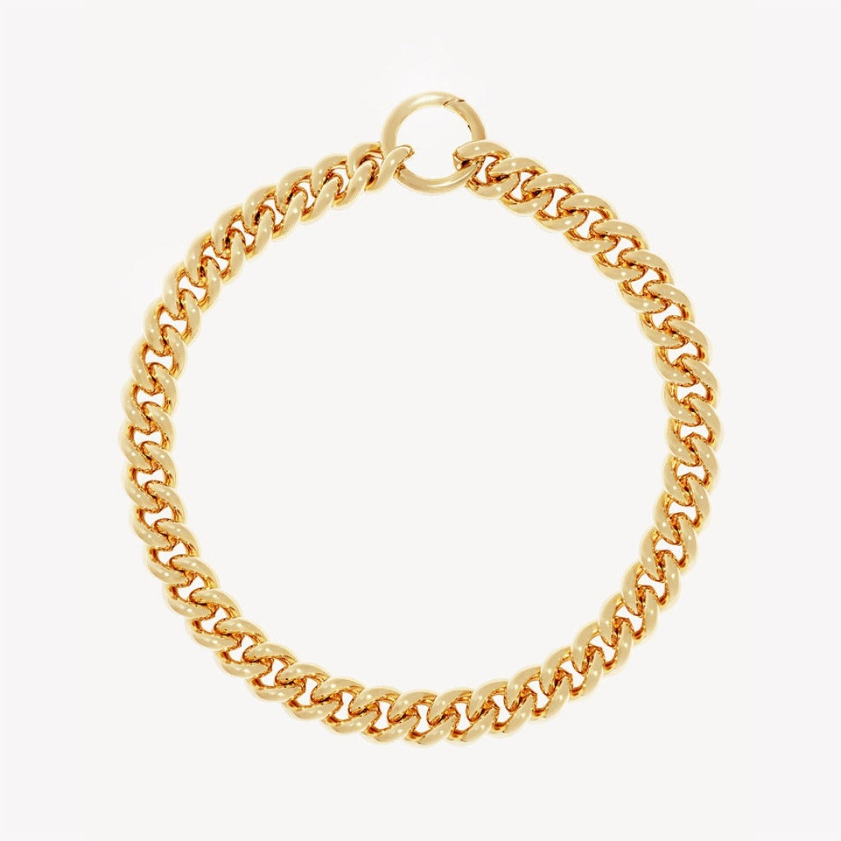Heavy gold [plate curb chai necklace.