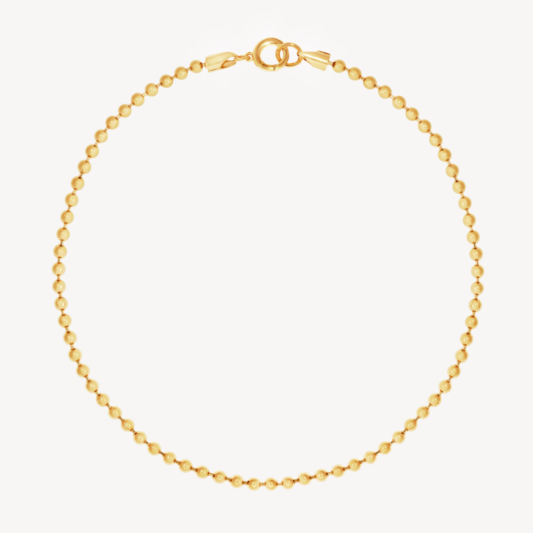 Ball chain necklace, gold plate