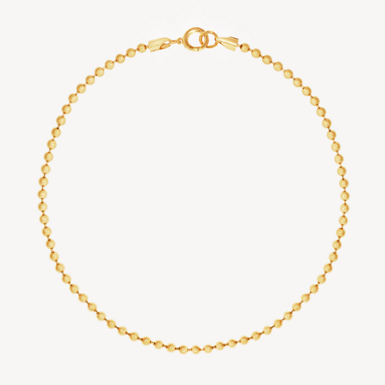 Ball chain necklace, gold plate